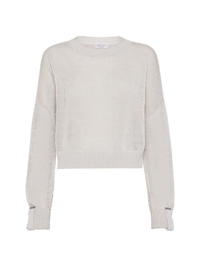 Womens Cotton Sweater with Shiny Details Product Image