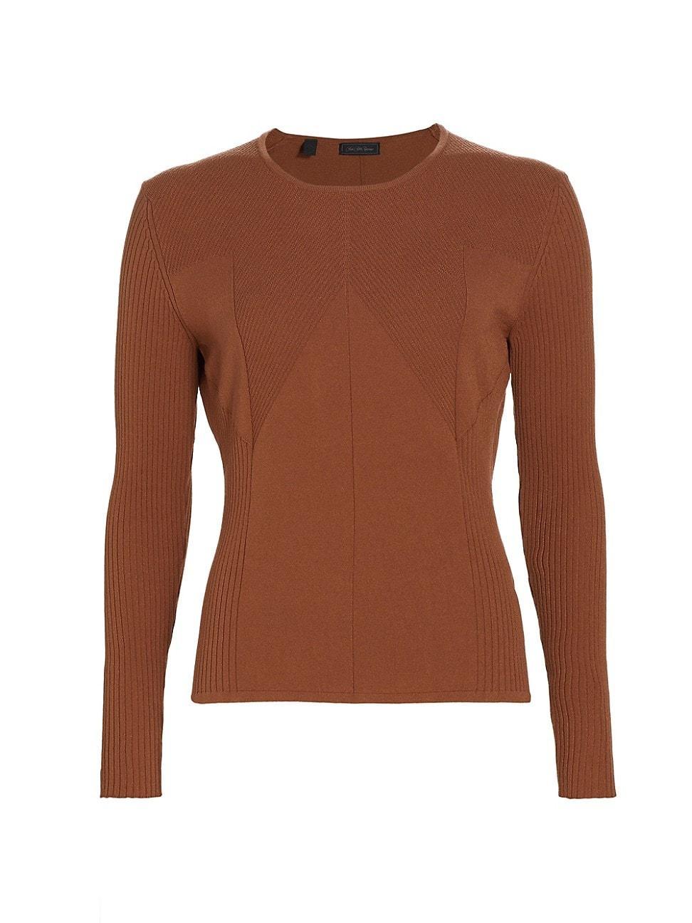 Womens Rib-Knit Crewneck Top Product Image