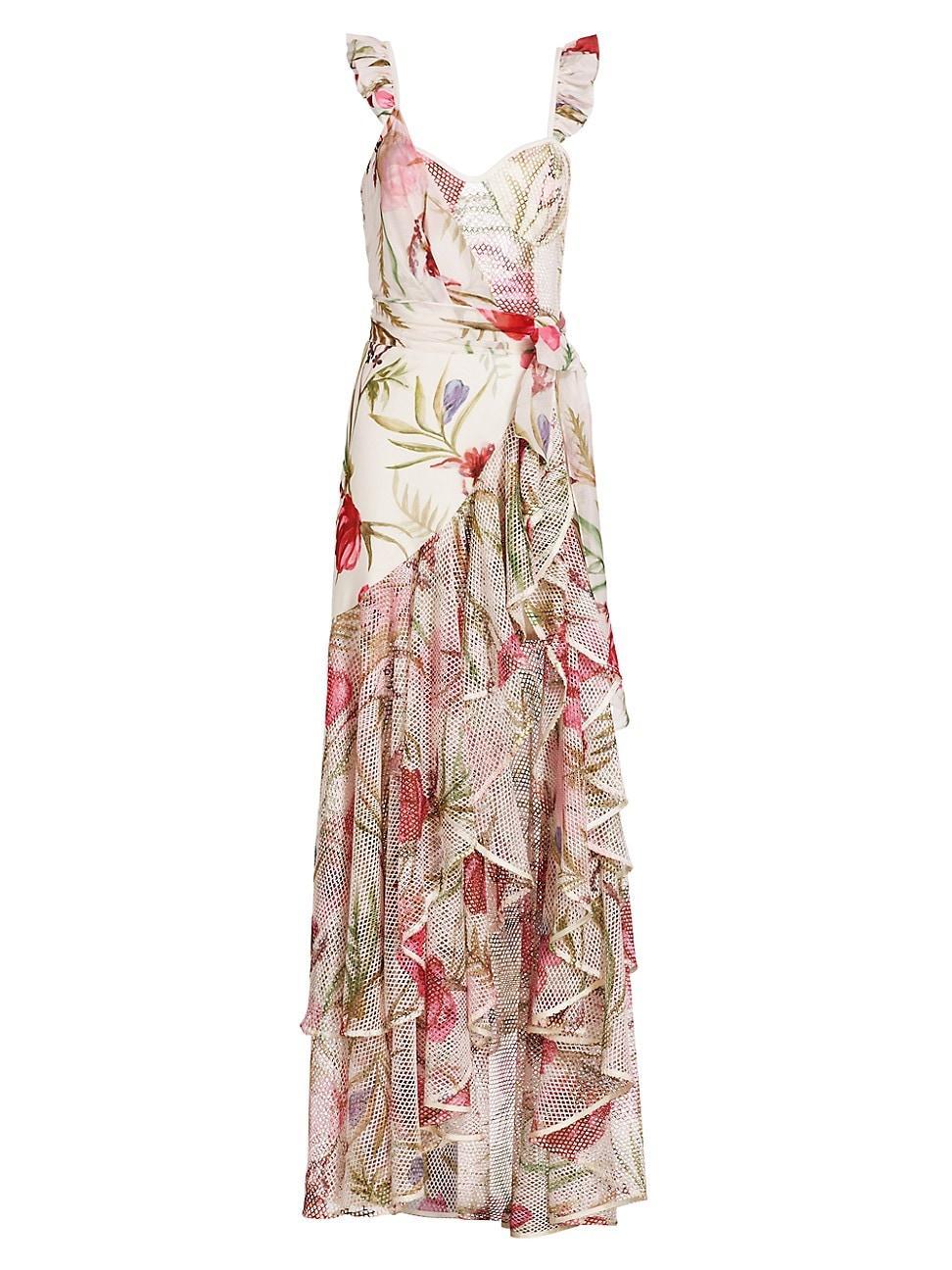 Womens Viera Floral Ruffled Maxi Dress Product Image