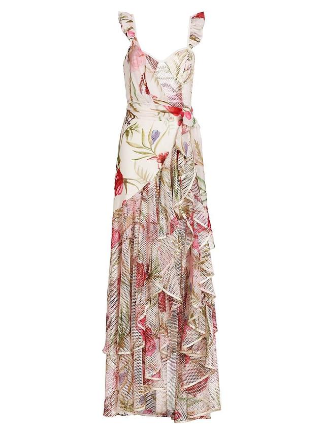 Womens Viera Floral Ruffled Maxi Dress Product Image