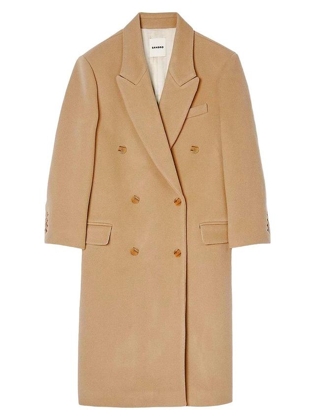 Womens Long Wool-Blend Coat Product Image