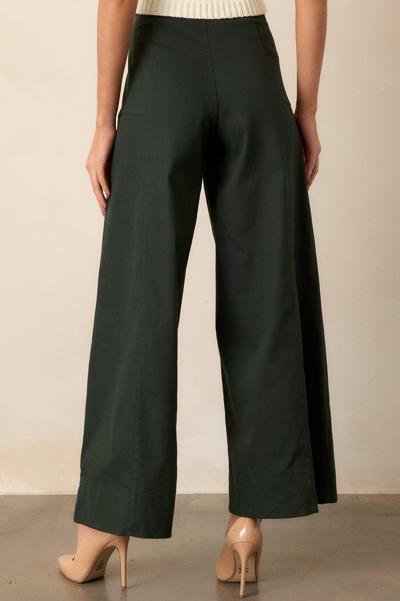 Daylight Glimmer Forest Green Wide Leg Pants Product Image