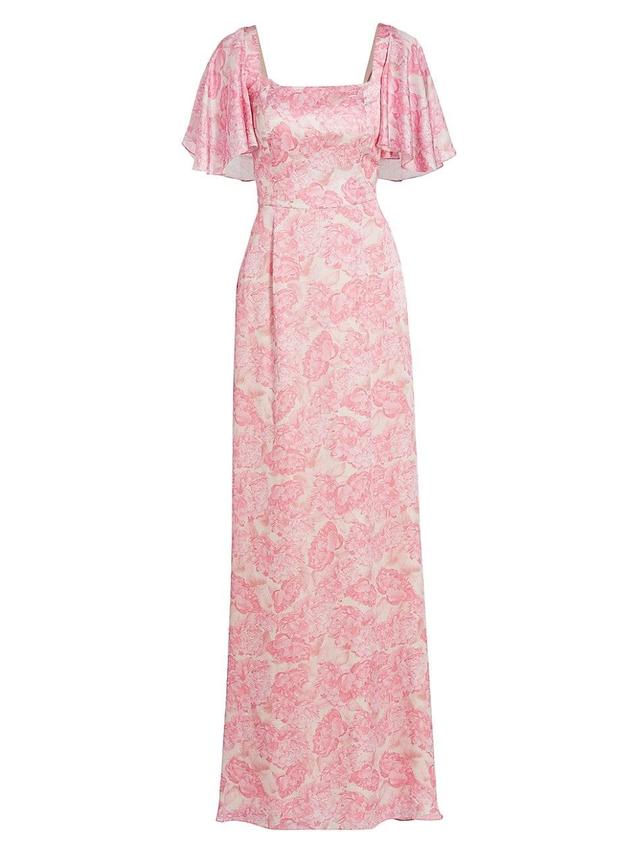 Womens Aurora Floral A-Line Gown Product Image