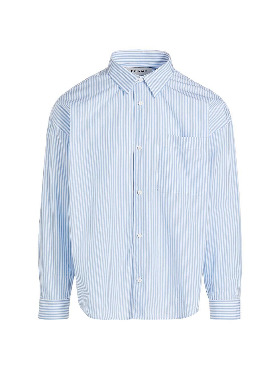 Mens Striped Relaxed Button-Front Shirt Product Image