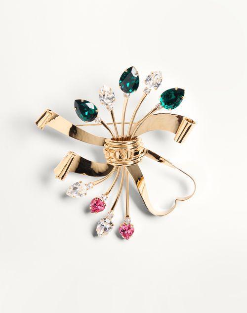 PAPIER FLORAL BROOCH IN METAL AND SWAROVSKI CRYSTALS ® Product Image