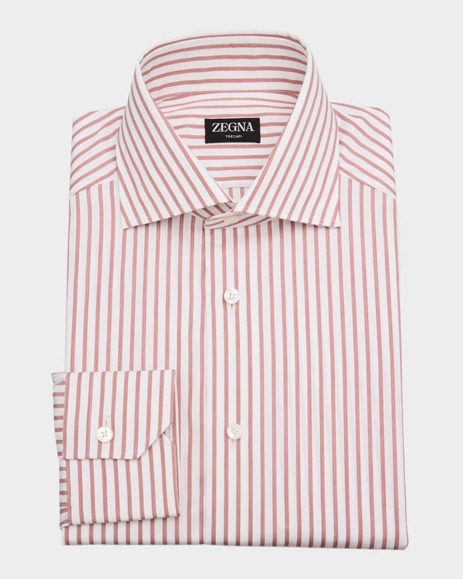 Men's Trecapi Cotton Stripe Dress Shirt Product Image