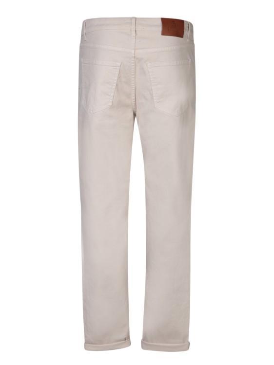 Slim Cotton Trousers In Neutrals Product Image