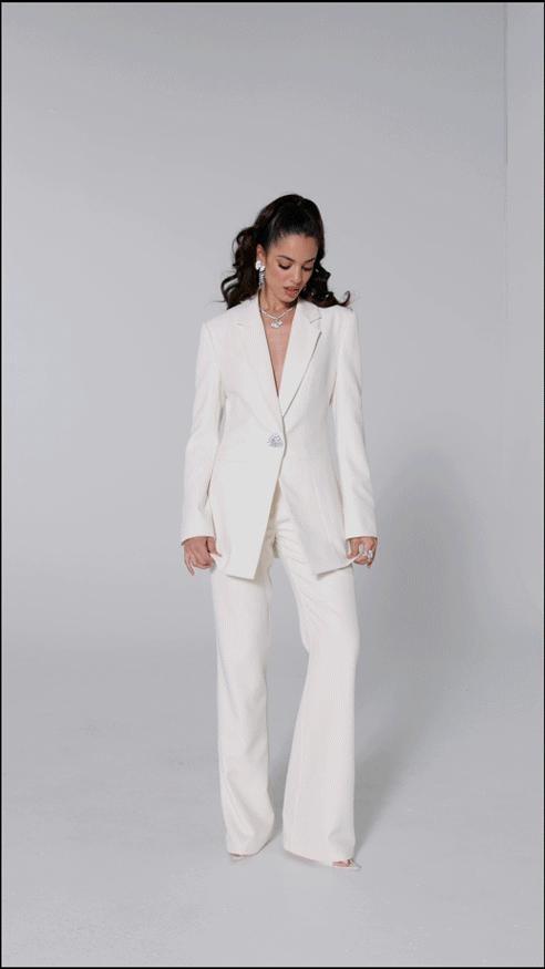 Thalia Suit Jacket (White) (Final Sale) Product Image