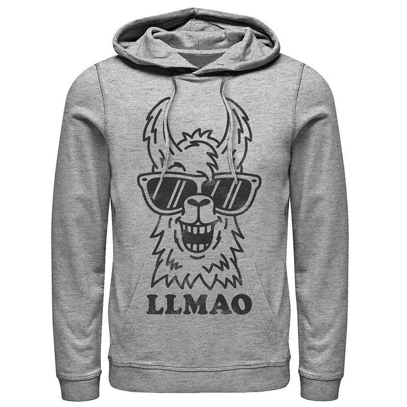 Mens Fifth Sun Llmao Llama Line Art Hoodie Athletic Grey Product Image