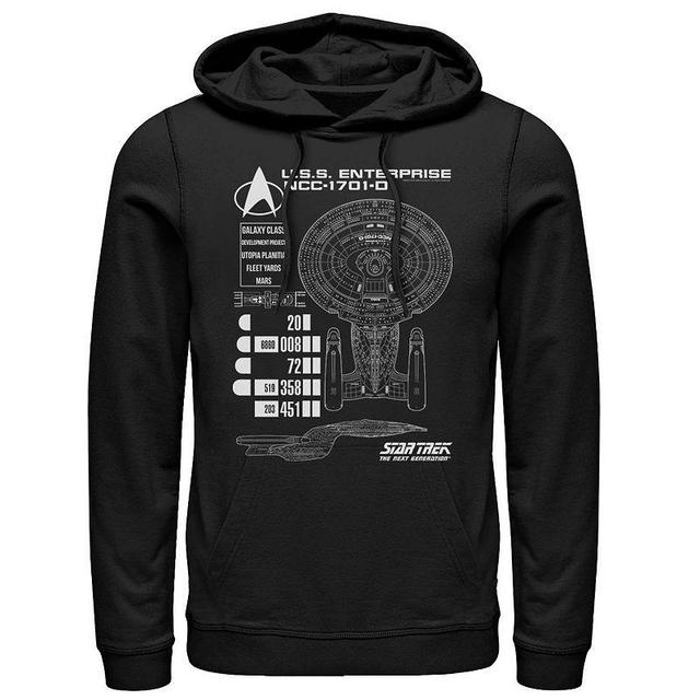 Mens Star Trek Next Generation Enterprise Chart Hoodie Product Image