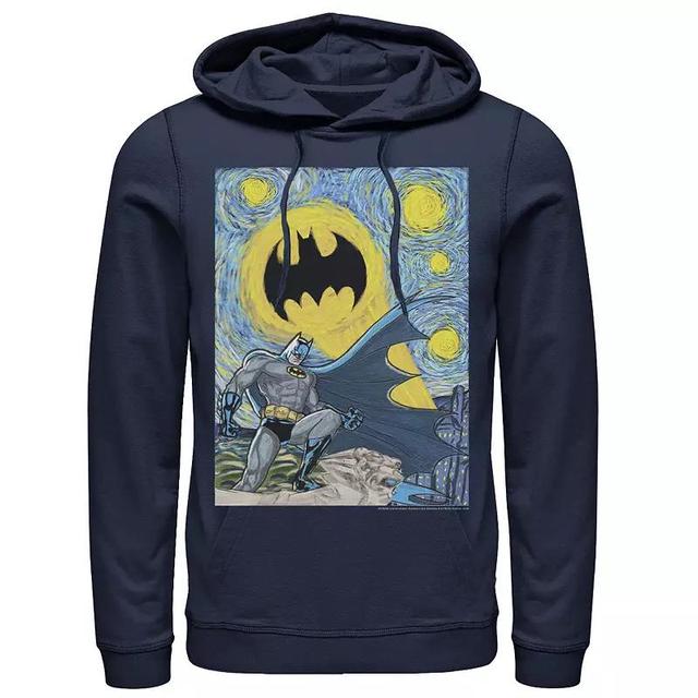 Mens Batman Starry Night Portrait Poster Hoodie Grey Heather Product Image