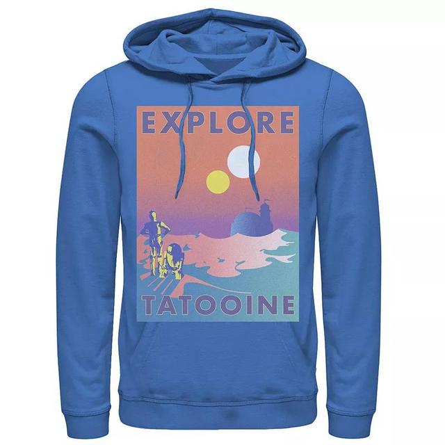 Mens Star Wars Explore Tatooine Faded Retro C-3PO & R2-D2 Poster Hoodie Product Image