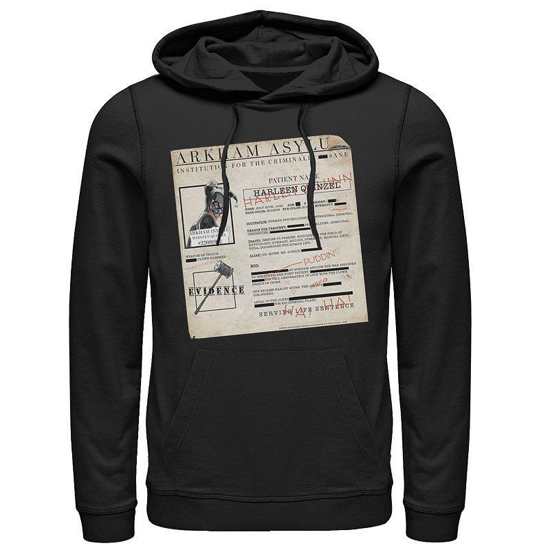 Mens Batman Harley Quinn Akham Asylum Records Hoodie Grey Heather Product Image