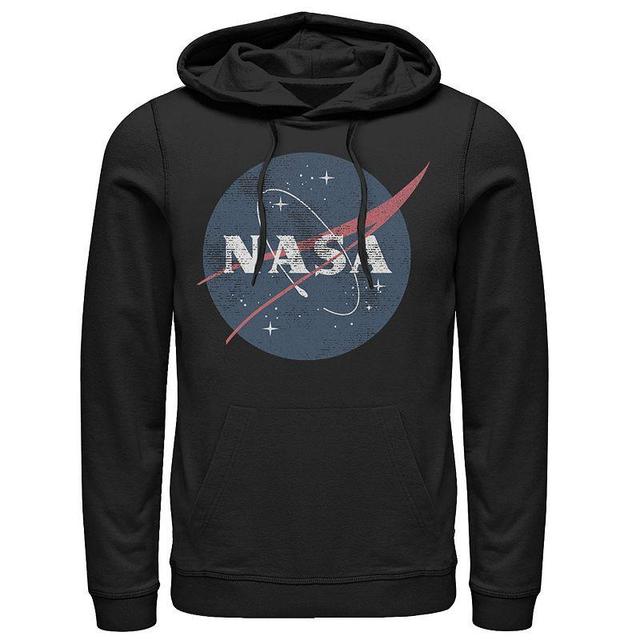 Mens NASA Distressed Simple Circle Logo Graphic Hoodie Black Product Image