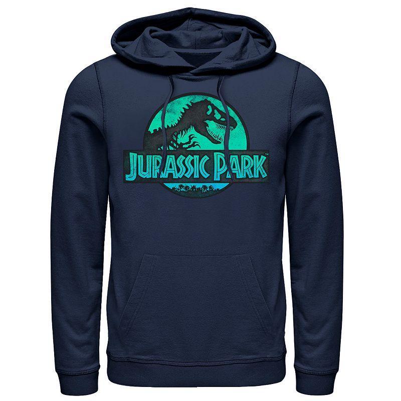 Mens Jurassic Park Safari Circle Logo Pullover Hoodie Blue Product Image