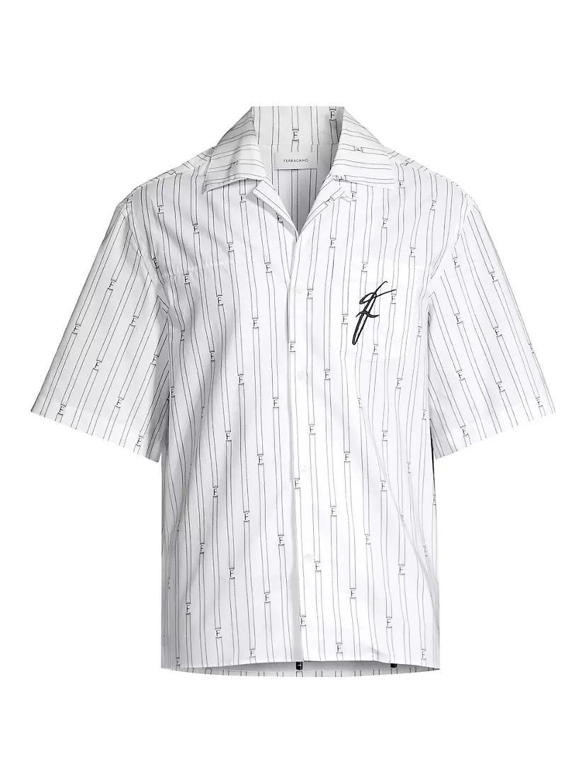 Striped Logo Camp Shirt Product Image