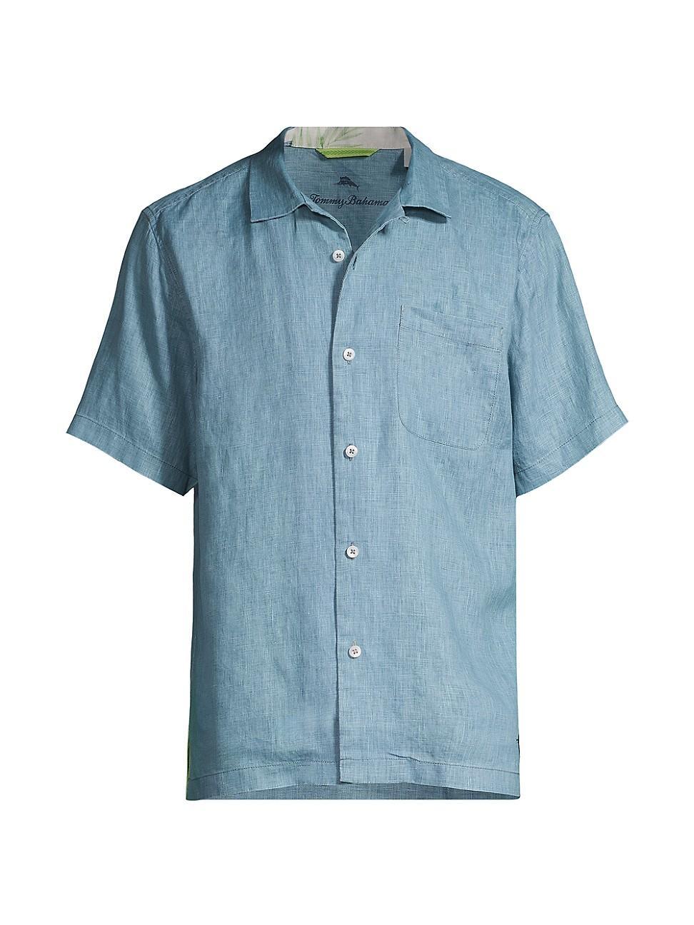 Mens Sea Glass Linen Shirt Product Image