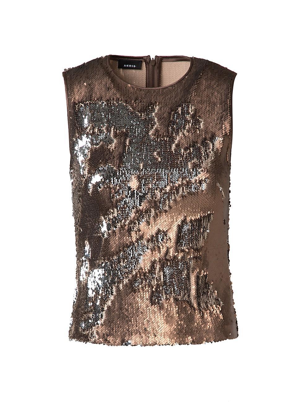 Womens Sequin Shell Tank Top Product Image