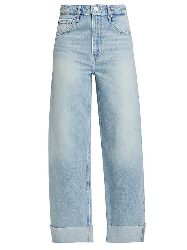 Womens Barrel Cuffed-Hem Jeans Product Image