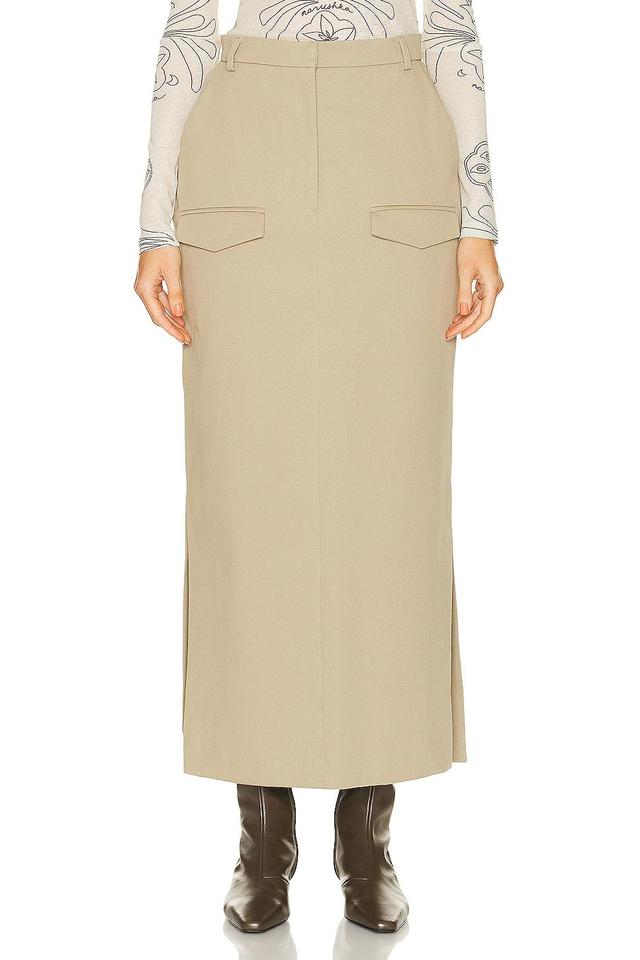 Nanushka Edena Skirt in Beige. Product Image