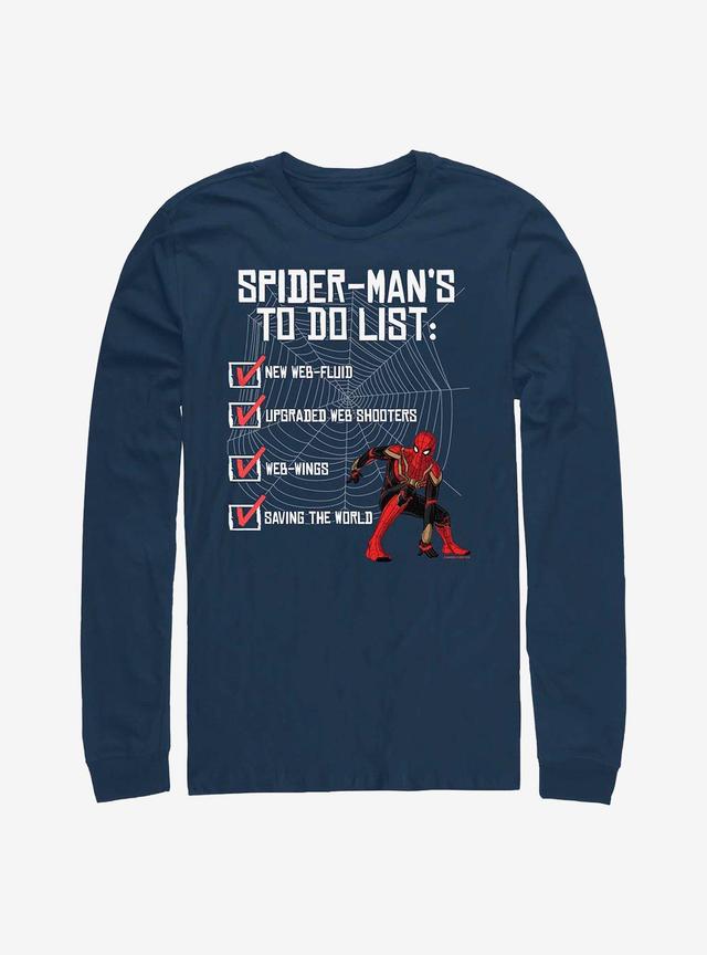 Marvel Spider-Man Spider-Man To Do ListLong-Sleeve T-Shirt Product Image