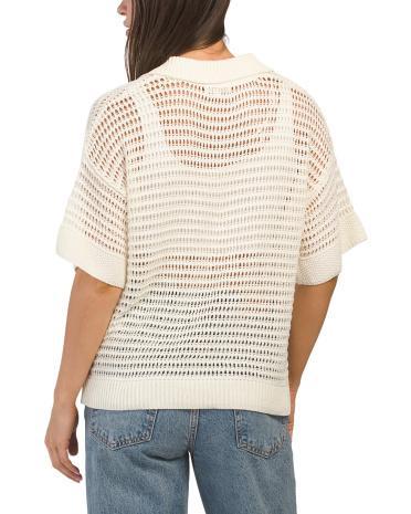 Collared Open Knit Sweater for Women product image