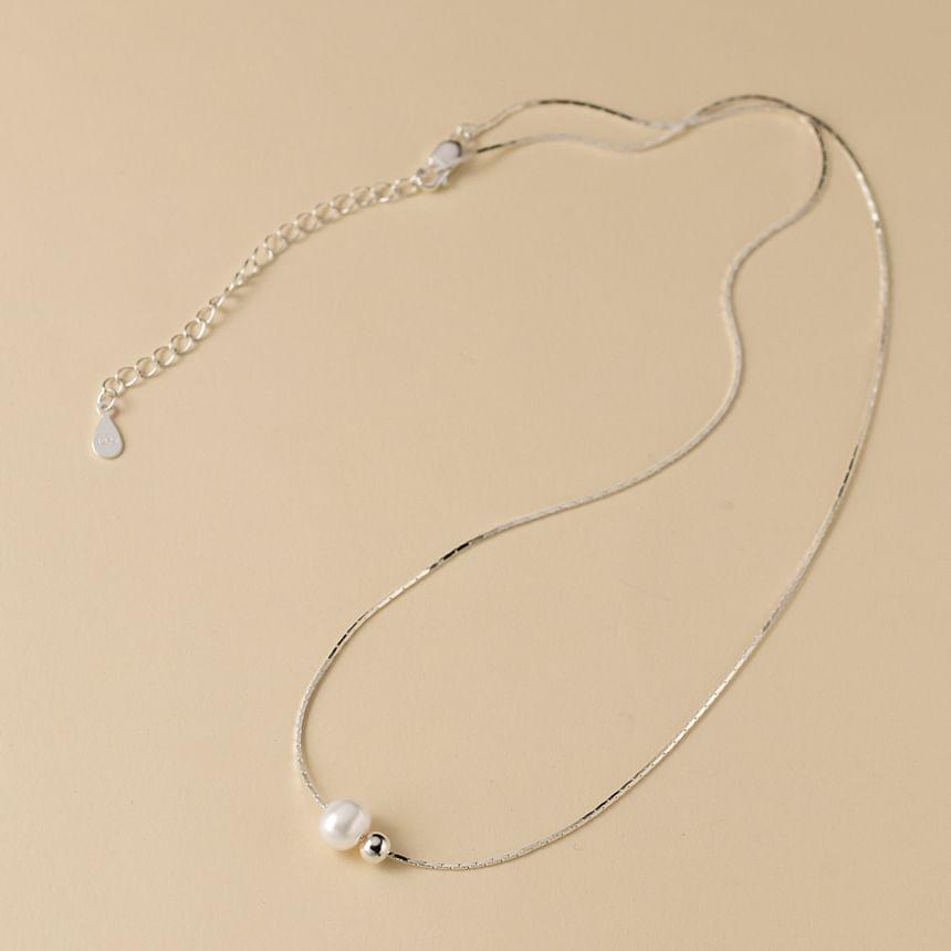 S925 Sterling Silver Freshwater Pearl Pendant Necklace Product Image