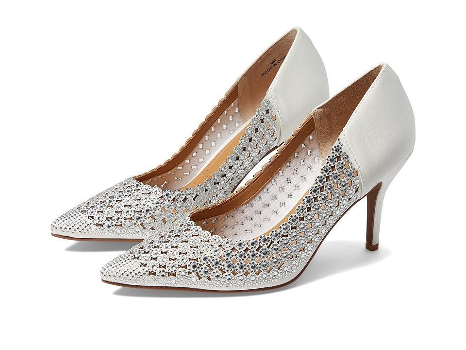 J. Renee Sesily Satin Rhinestone Embellished Pointed Toe Pumps Product Image