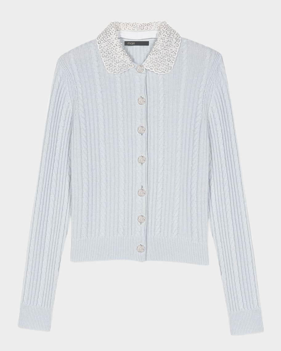 Mini Cable-Knit Embellished Cardigan product image