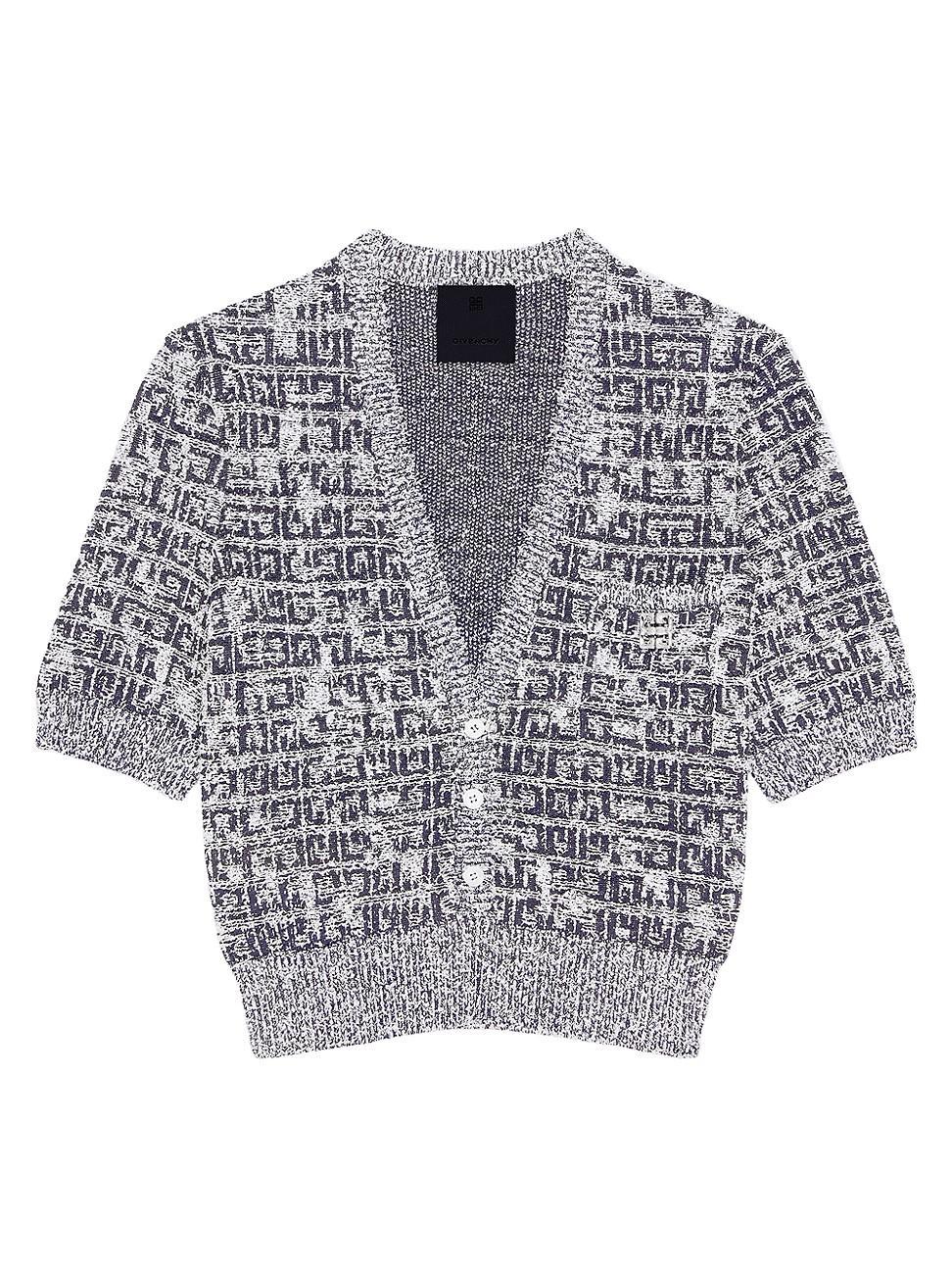 Womens Cropped Cardigan in 4G Tweed Product Image