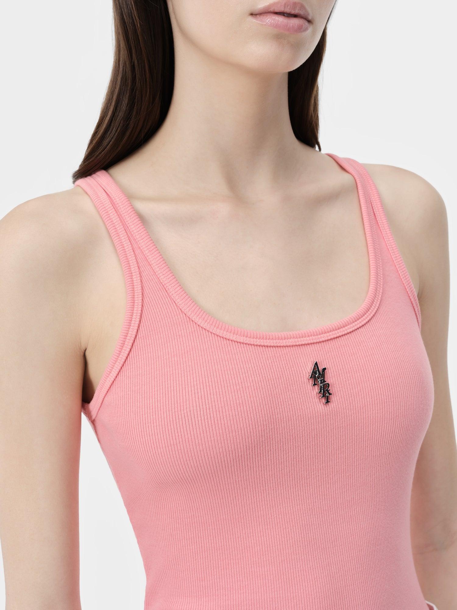 WOMEN - WOMEN'S AMIRI STACKED RIBBED TANK - Flamingo Pink Female Product Image