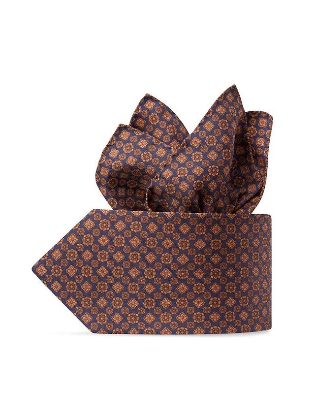 Mens Luxury Printed Silk Tie Set Product Image