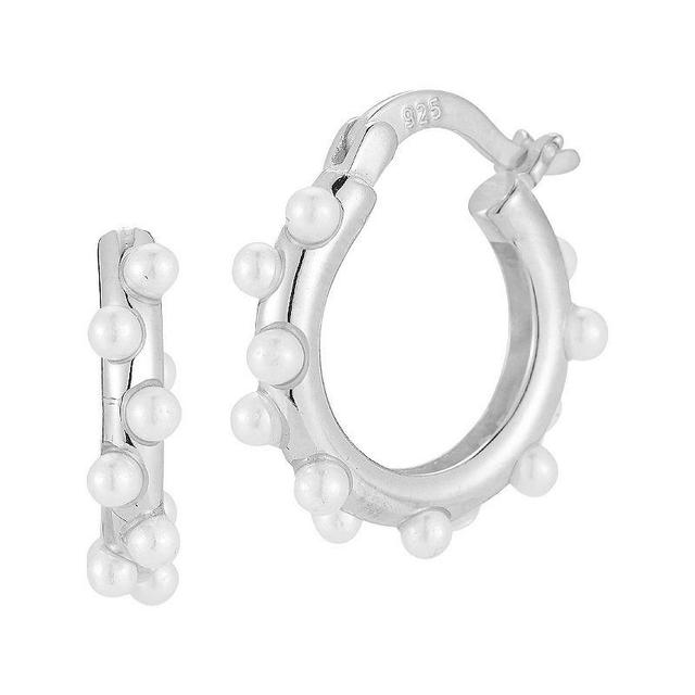 Sunkissed Sterling Freshwater Cultured Pearl Hoop Earrings, Womens, Silver Tone Product Image