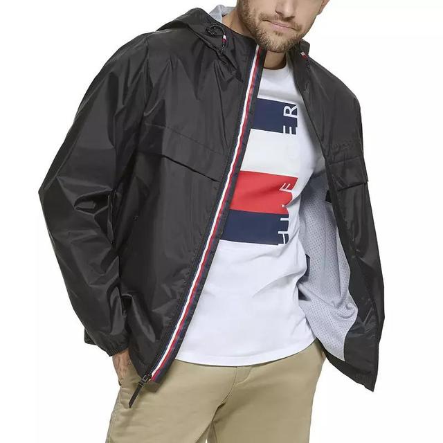 Tommy Hilfiger Mens Stretch Hooded Zip-Front Rain Jacket Product Image