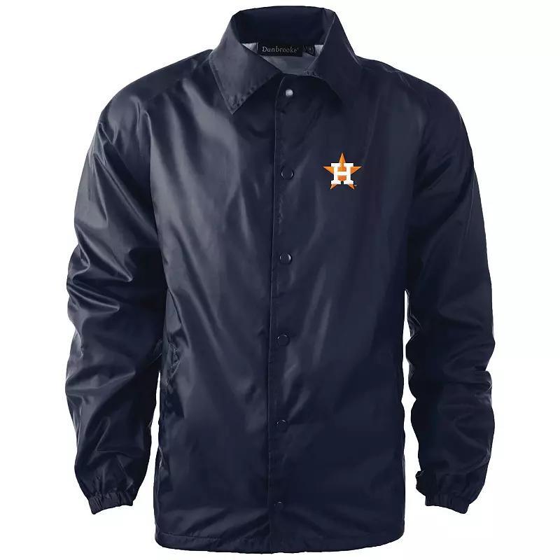 Mens Dunbrooke Houston Astros Coachs Raglan Full-Snap Windbreaker Jacket Blue Product Image