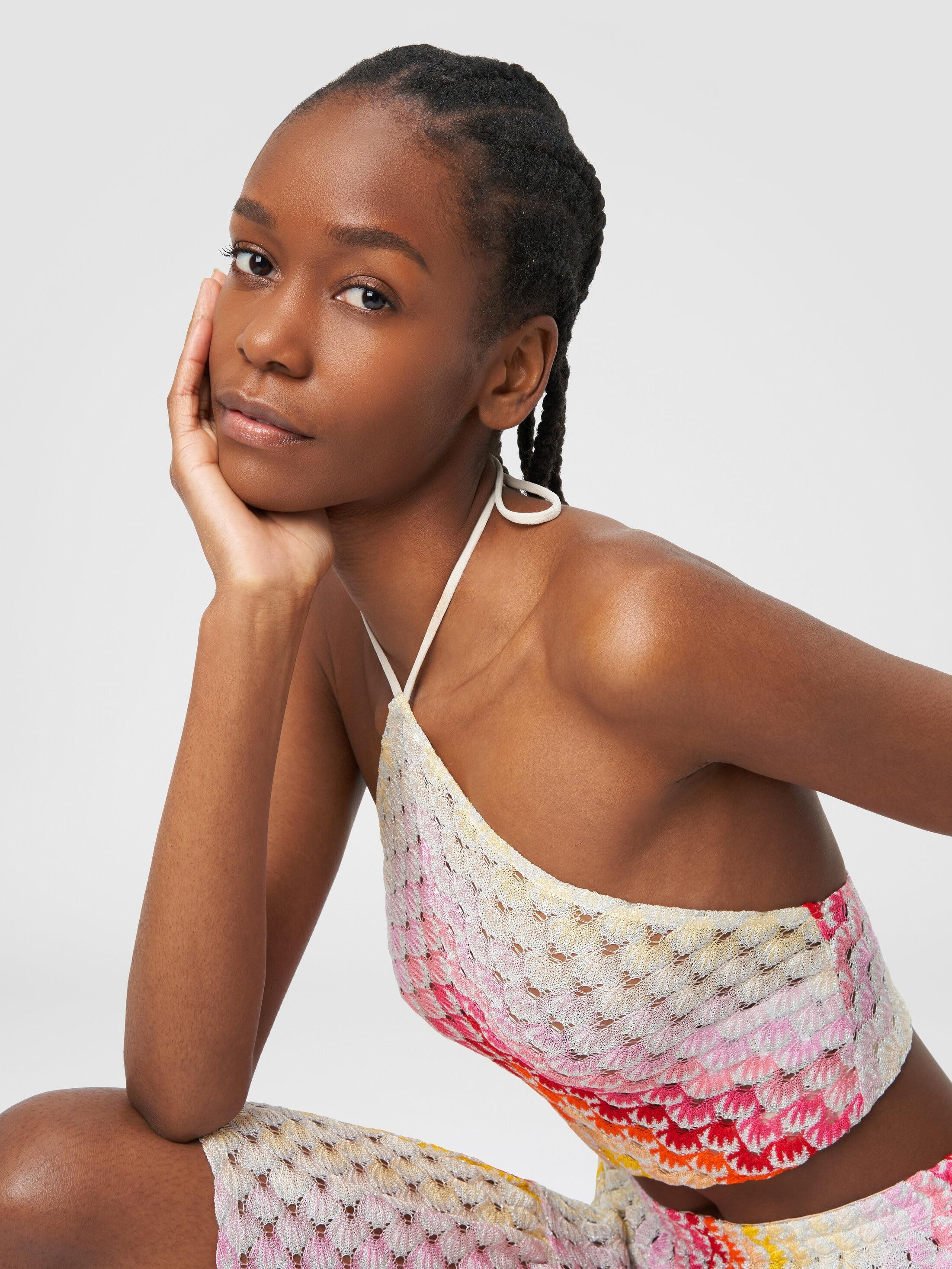 Dégradé lace-effect top with American neckline Product Image