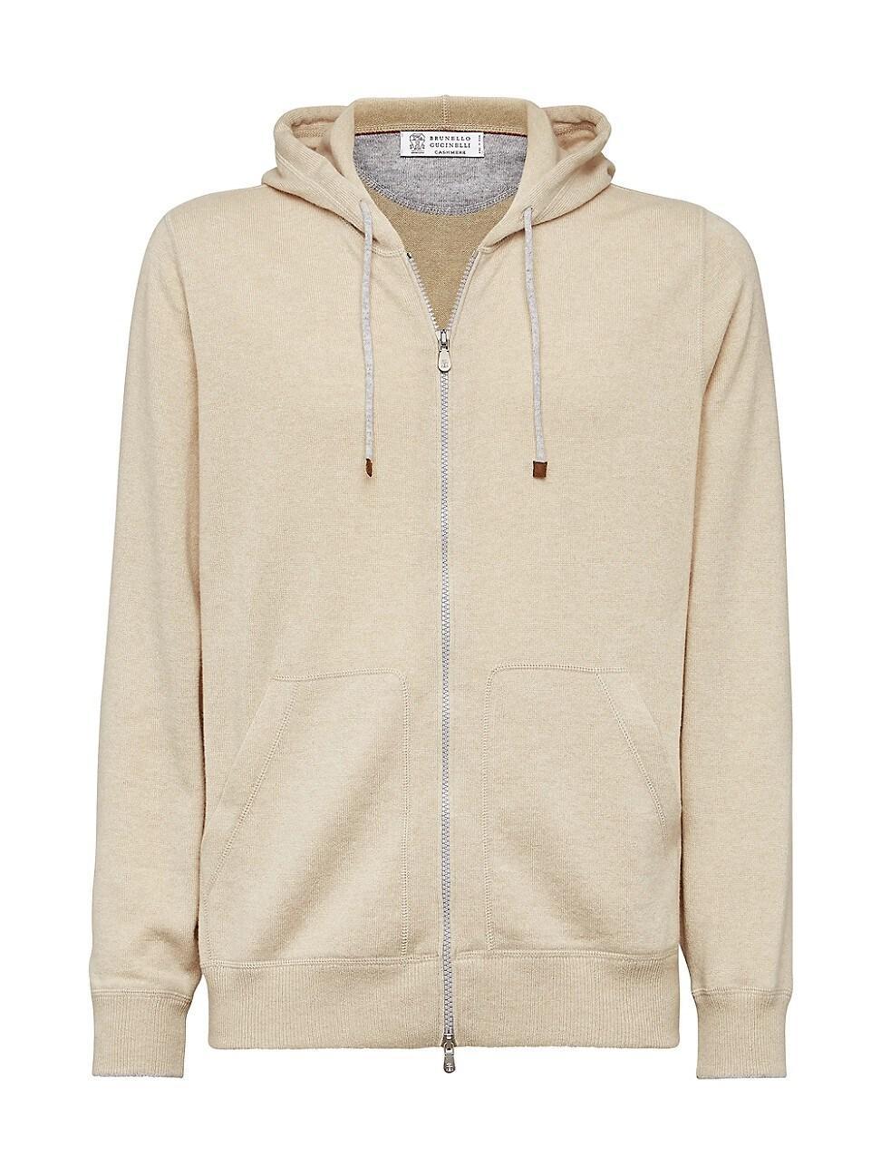 Mens Cashmere Sweatshirt Style Cardigan With Hood Product Image