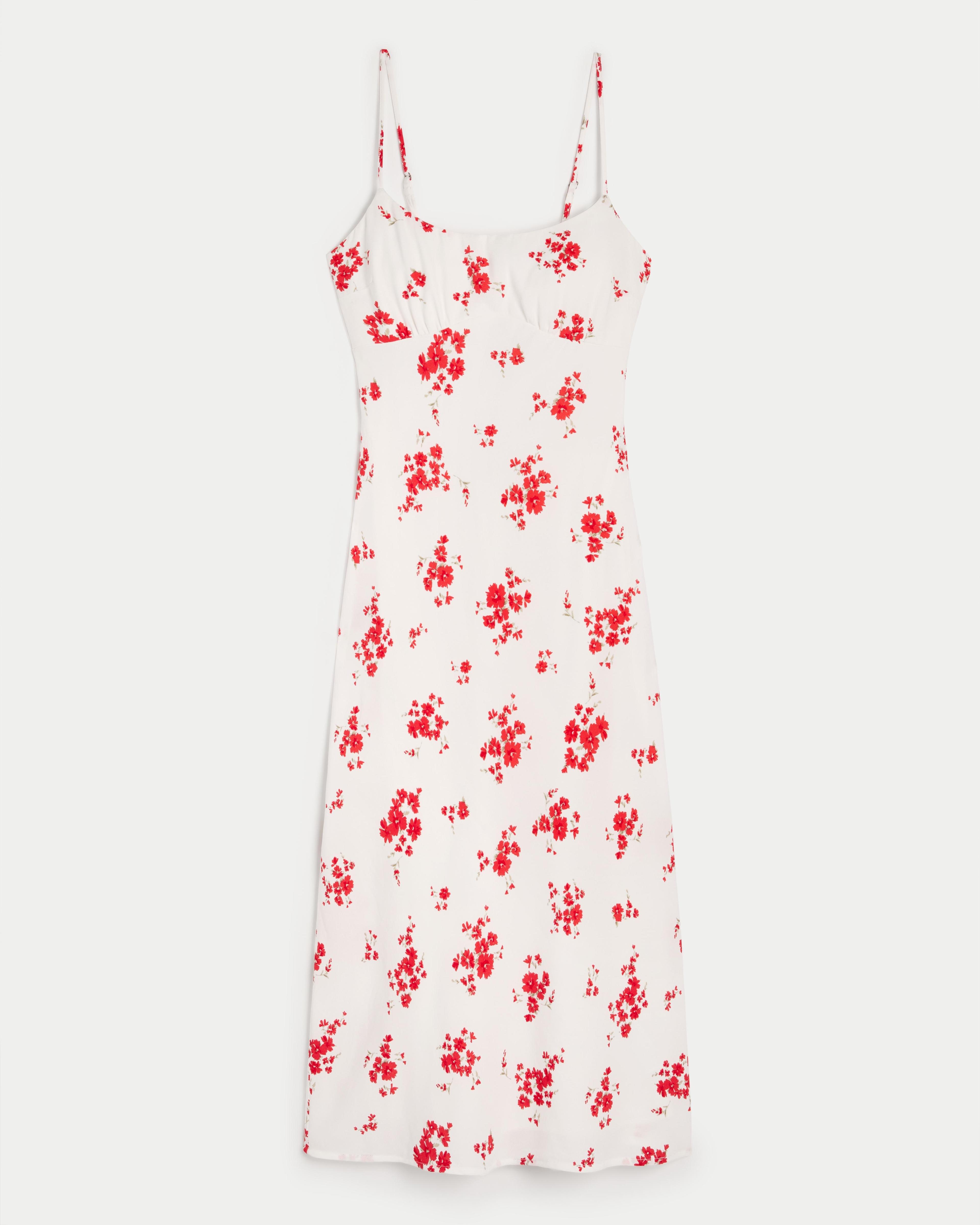 Crepe Open Back Midi Slip Dress Product Image