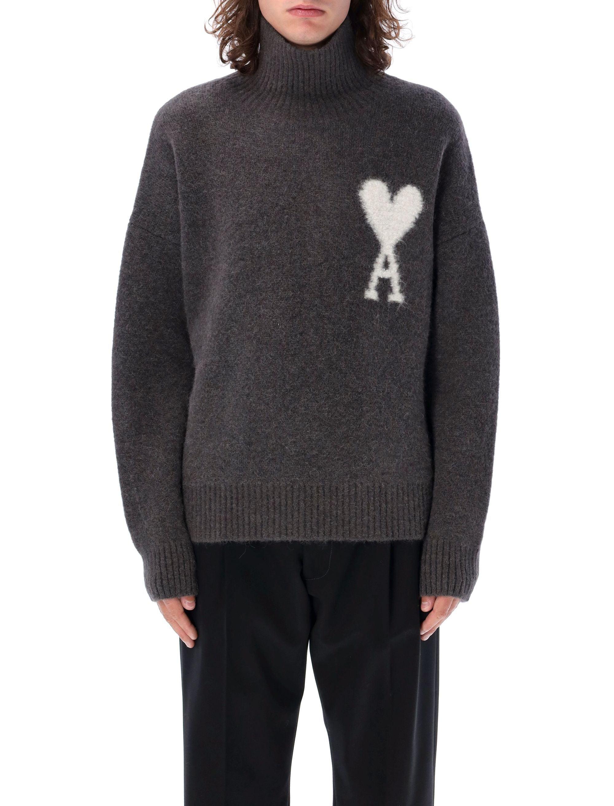 Ami De Coeur Roll-neck Sweater In Dk Grey Product Image