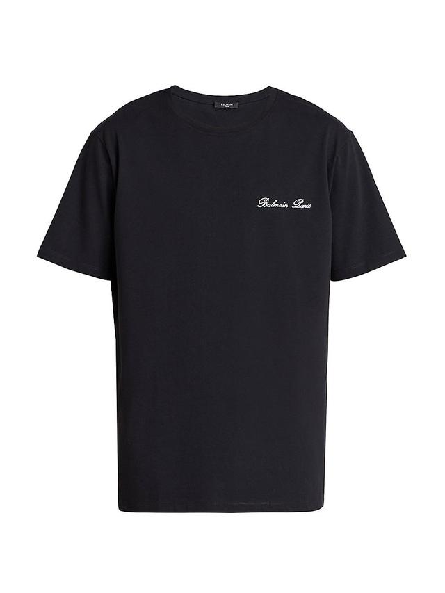 Mens Logo-Embroidered Crewneck T-Shirt Product Image