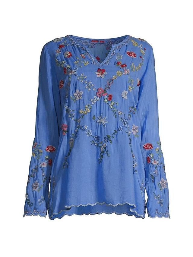 Womens Daisy Petal Embroidered Blouse Product Image