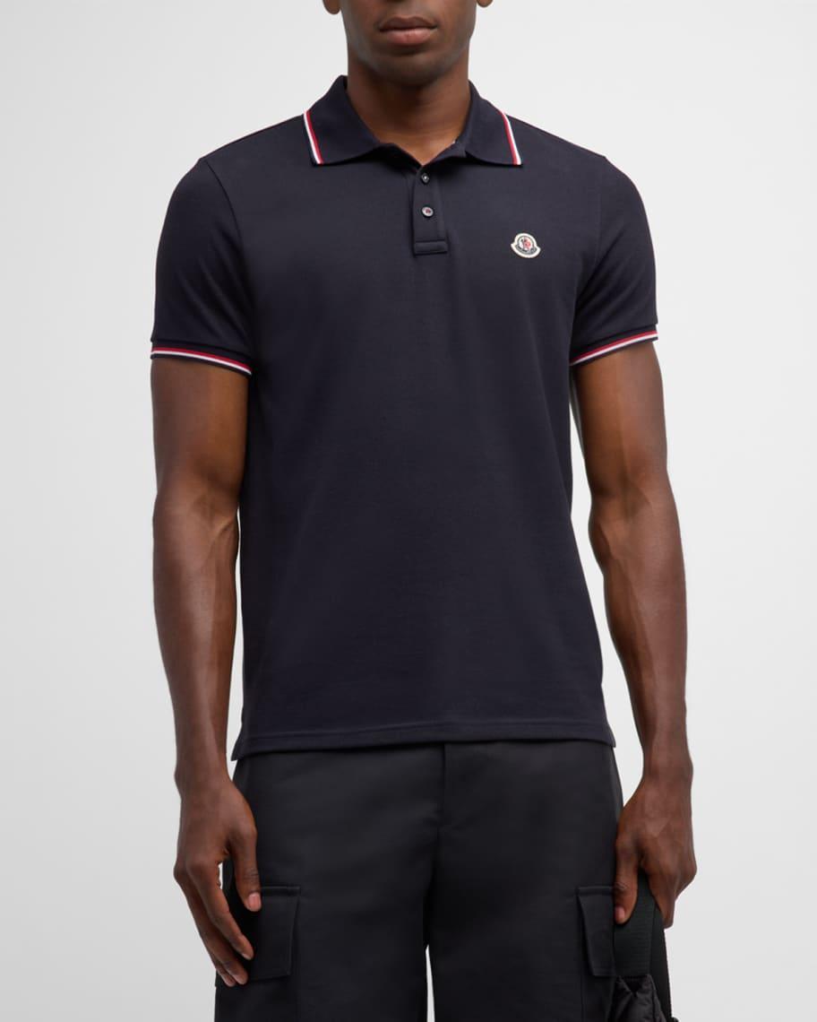 Mens Short Sleeve Logo Patch Cotton Pique Polo Shirt Product Image