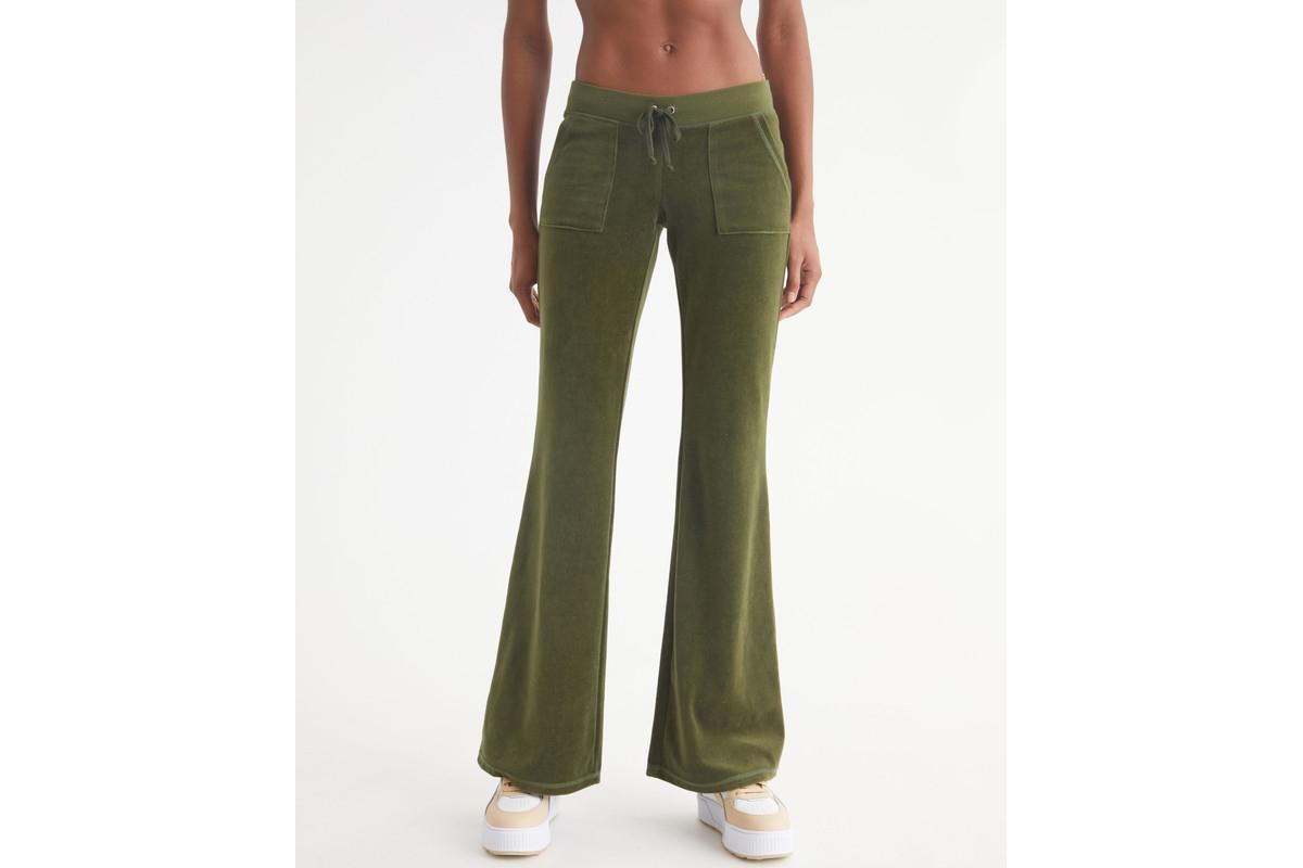 Juicy Couture Heritage Low Rise Track Pants (Supergreens) Women's Casual Pants Product Image