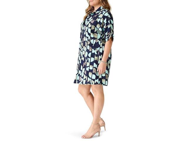 NIC+ZOE Plus Size Circle Sequence Devon Dress (Aqua Multi) Women's Dress Product Image