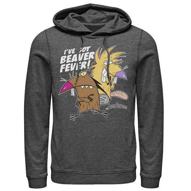 Mens Nickelodeon Angry Beavers Daggett & Norbert Feverish Hoodie Grey Heather Product Image