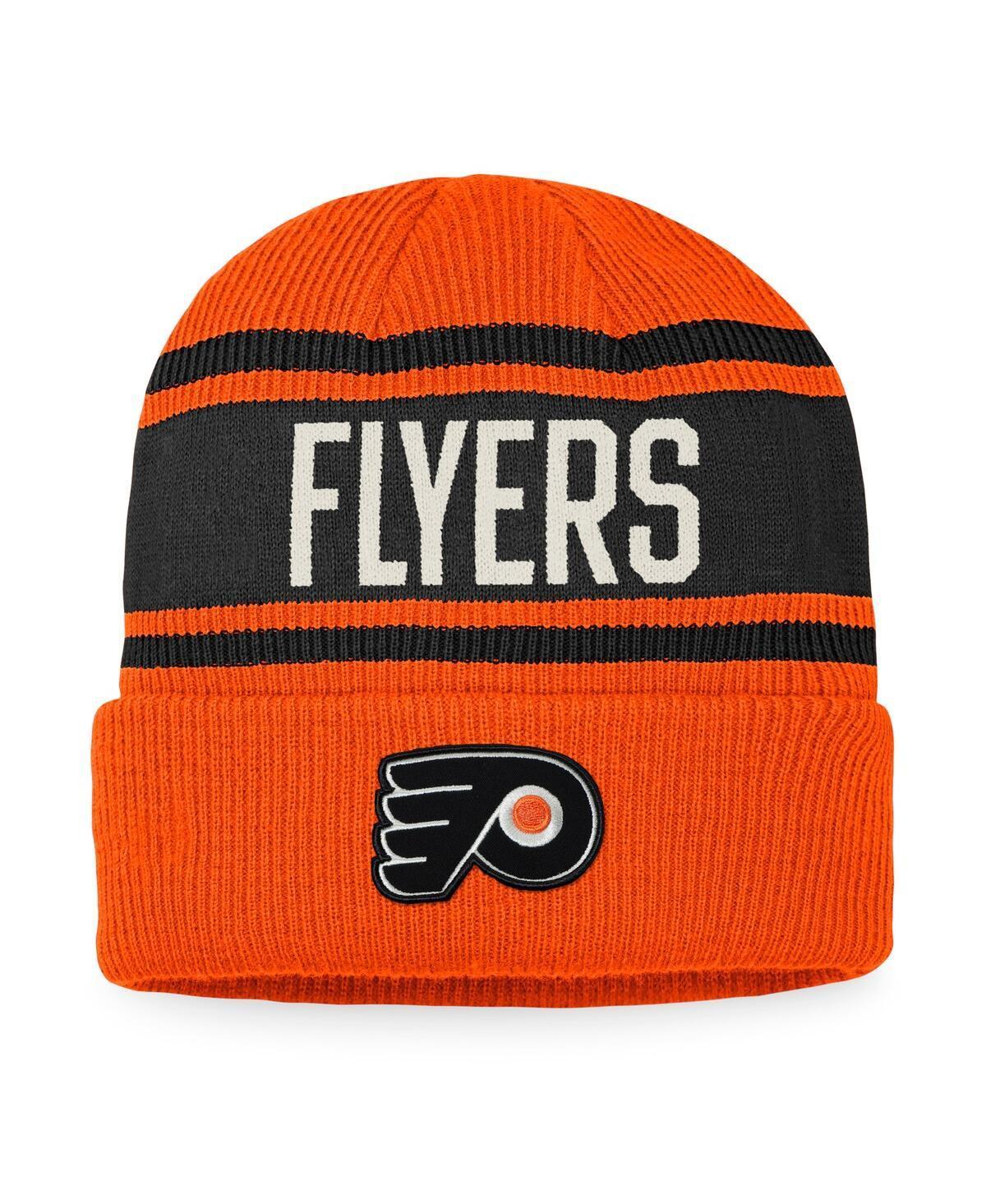 Mens Fanatics Orange and Black Philadelphia Flyers True Classic Retro Cuffed Knit Hat - Orange Product Image