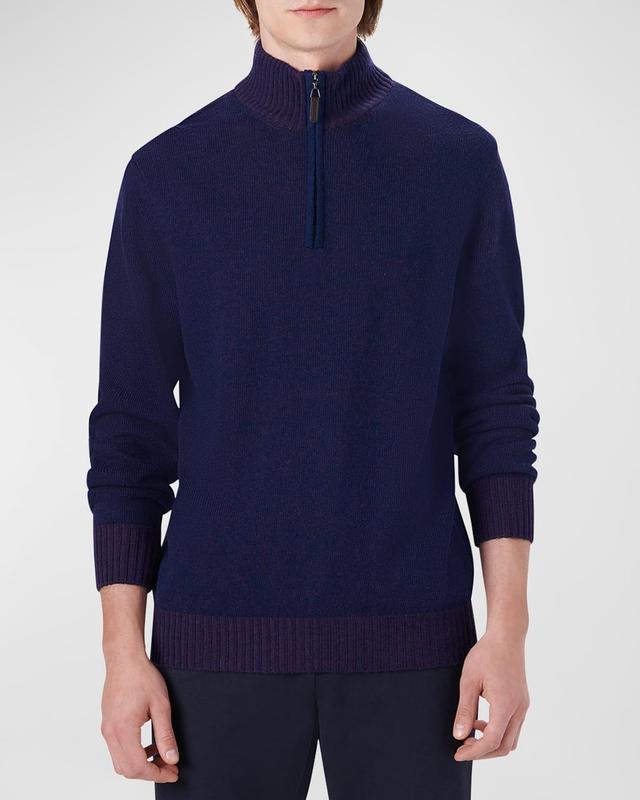 Mens Quarter-Zip Mock Neck Pullover Sweater Product Image