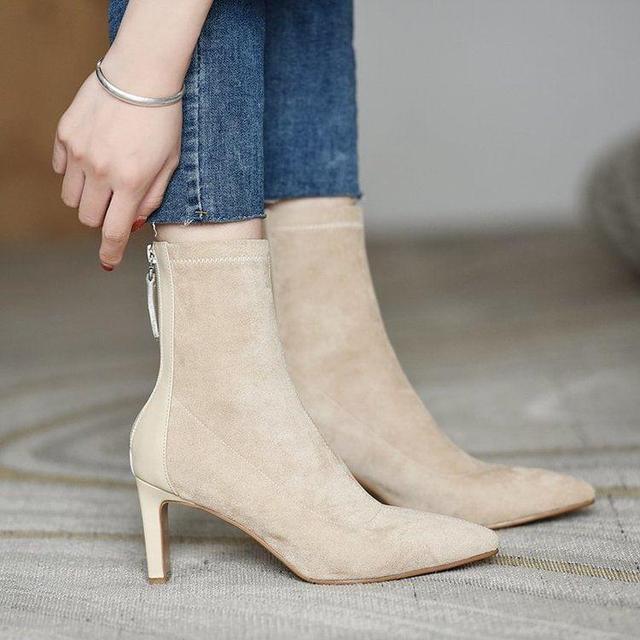 High Heel Pointed Sock Boots Product Image