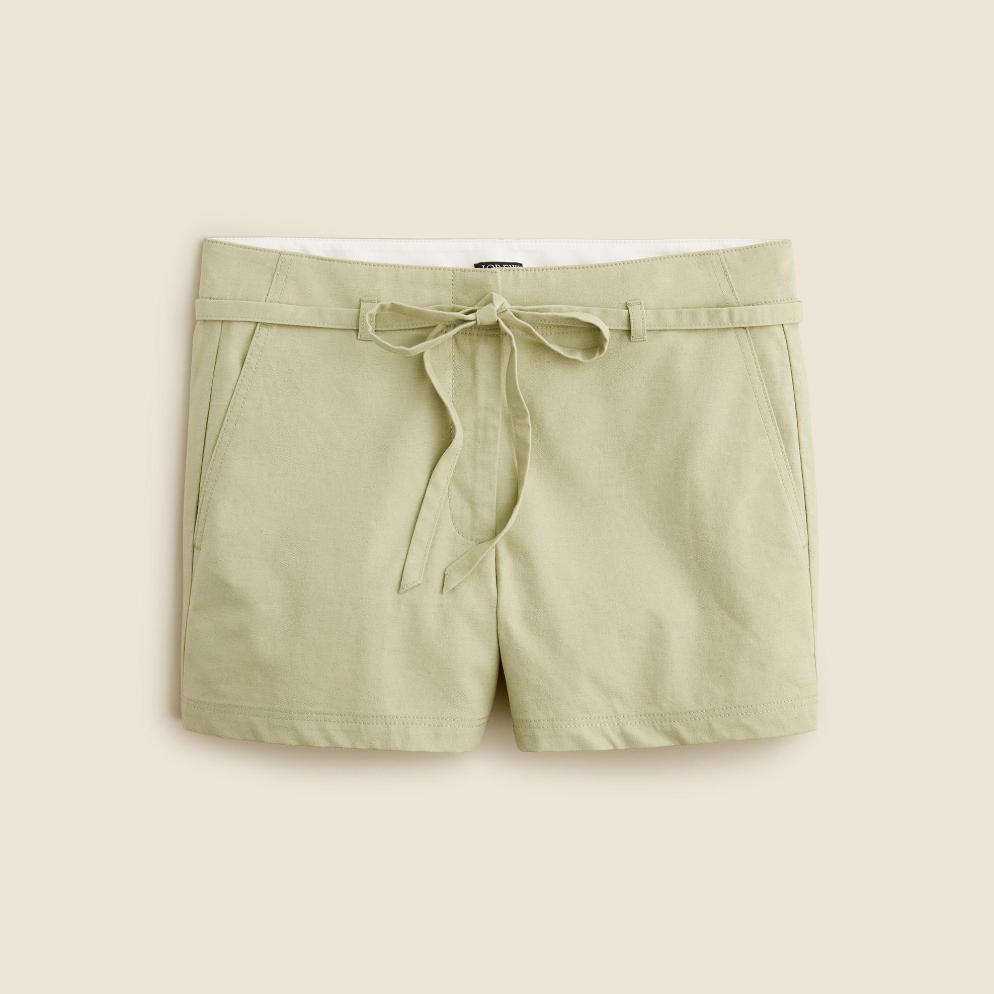 Belted 3" short in cotton blend Product Image