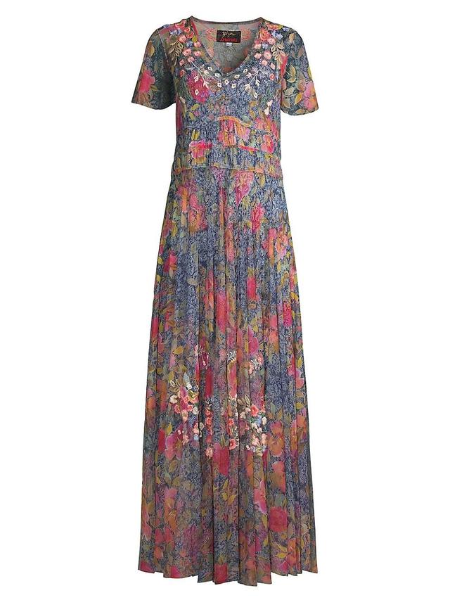 Womens Locust Mesh Floral Maxi Dress Product Image